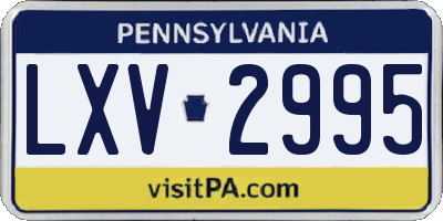 PA license plate LXV2995