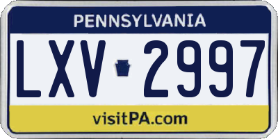 PA license plate LXV2997