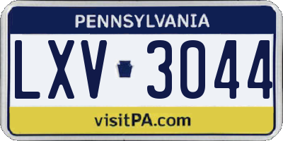 PA license plate LXV3044