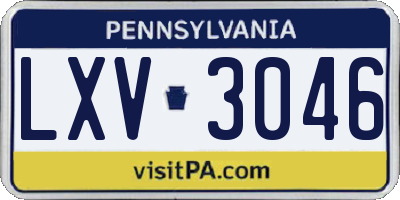 PA license plate LXV3046