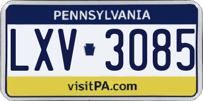 PA license plate LXV3085
