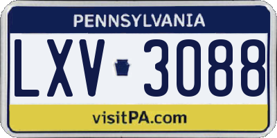 PA license plate LXV3088