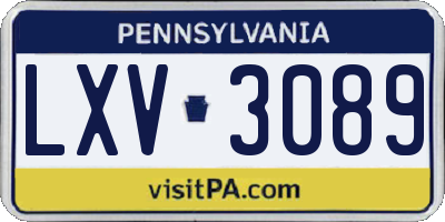 PA license plate LXV3089