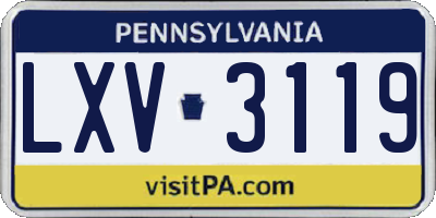 PA license plate LXV3119