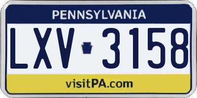 PA license plate LXV3158