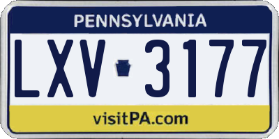 PA license plate LXV3177