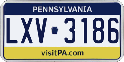 PA license plate LXV3186