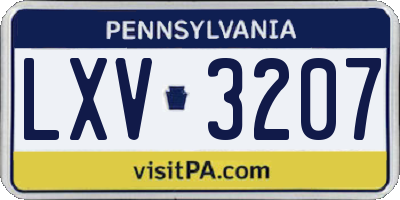 PA license plate LXV3207