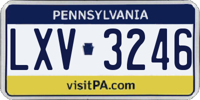 PA license plate LXV3246