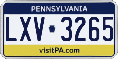PA license plate LXV3265