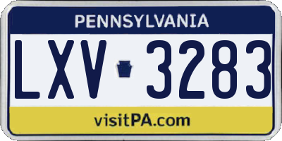 PA license plate LXV3283