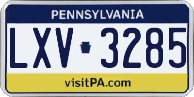 PA license plate LXV3285