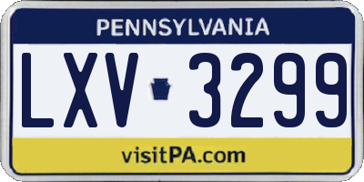 PA license plate LXV3299