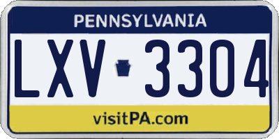 PA license plate LXV3304