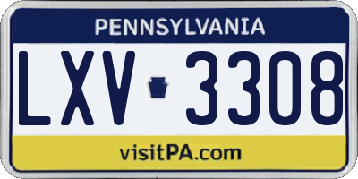 PA license plate LXV3308