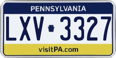 PA license plate LXV3327