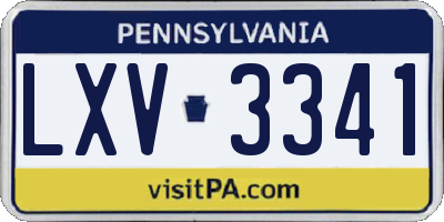 PA license plate LXV3341