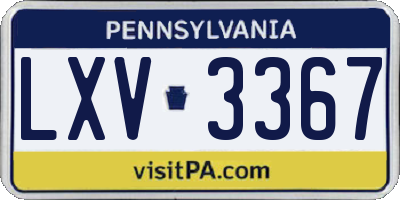 PA license plate LXV3367