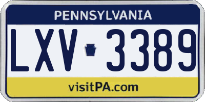 PA license plate LXV3389