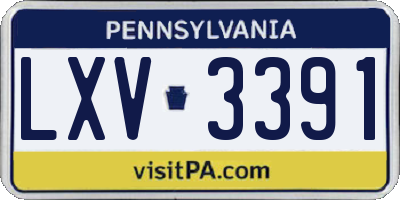 PA license plate LXV3391