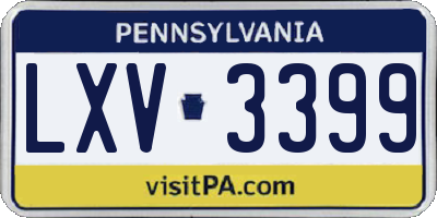 PA license plate LXV3399