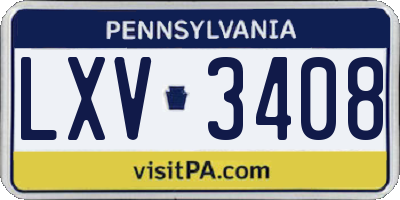 PA license plate LXV3408