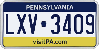 PA license plate LXV3409