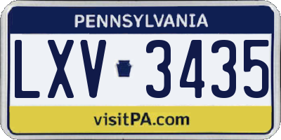 PA license plate LXV3435