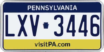 PA license plate LXV3446