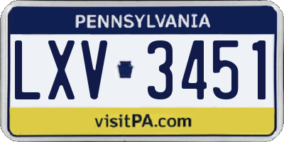 PA license plate LXV3451