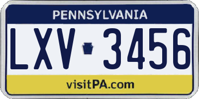 PA license plate LXV3456