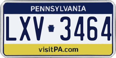 PA license plate LXV3464