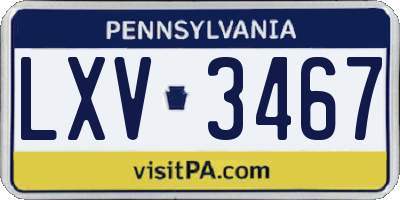 PA license plate LXV3467