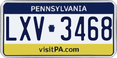 PA license plate LXV3468