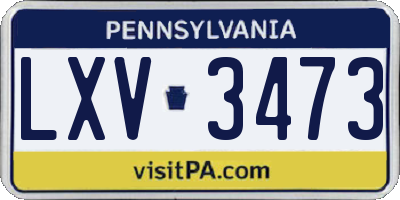 PA license plate LXV3473