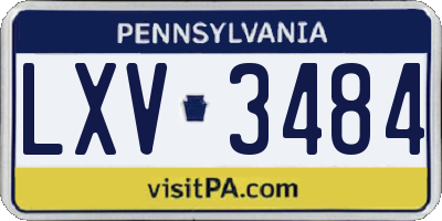 PA license plate LXV3484