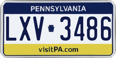 PA license plate LXV3486