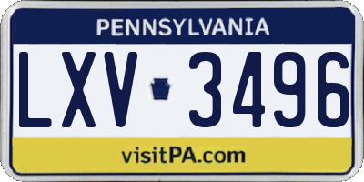 PA license plate LXV3496