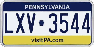 PA license plate LXV3544