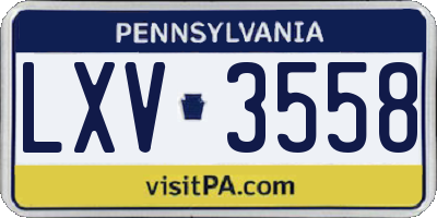 PA license plate LXV3558