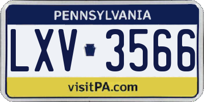 PA license plate LXV3566