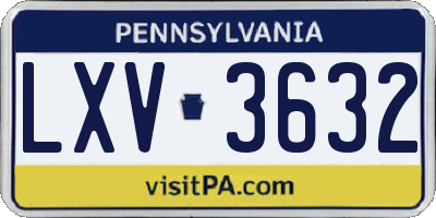 PA license plate LXV3632