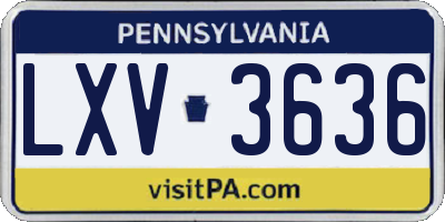 PA license plate LXV3636