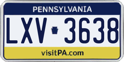 PA license plate LXV3638