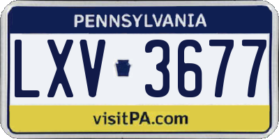 PA license plate LXV3677