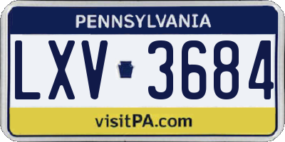 PA license plate LXV3684