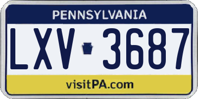 PA license plate LXV3687