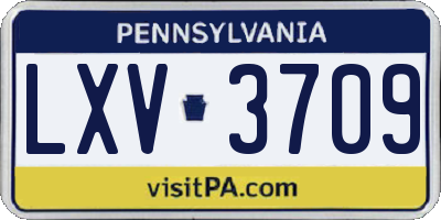 PA license plate LXV3709