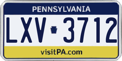 PA license plate LXV3712