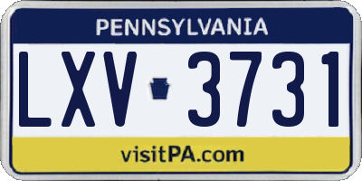 PA license plate LXV3731